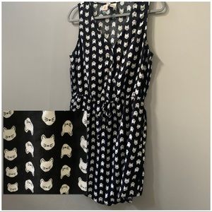 Mimi Chica Sleeveless Cat Mini dress with Pockets